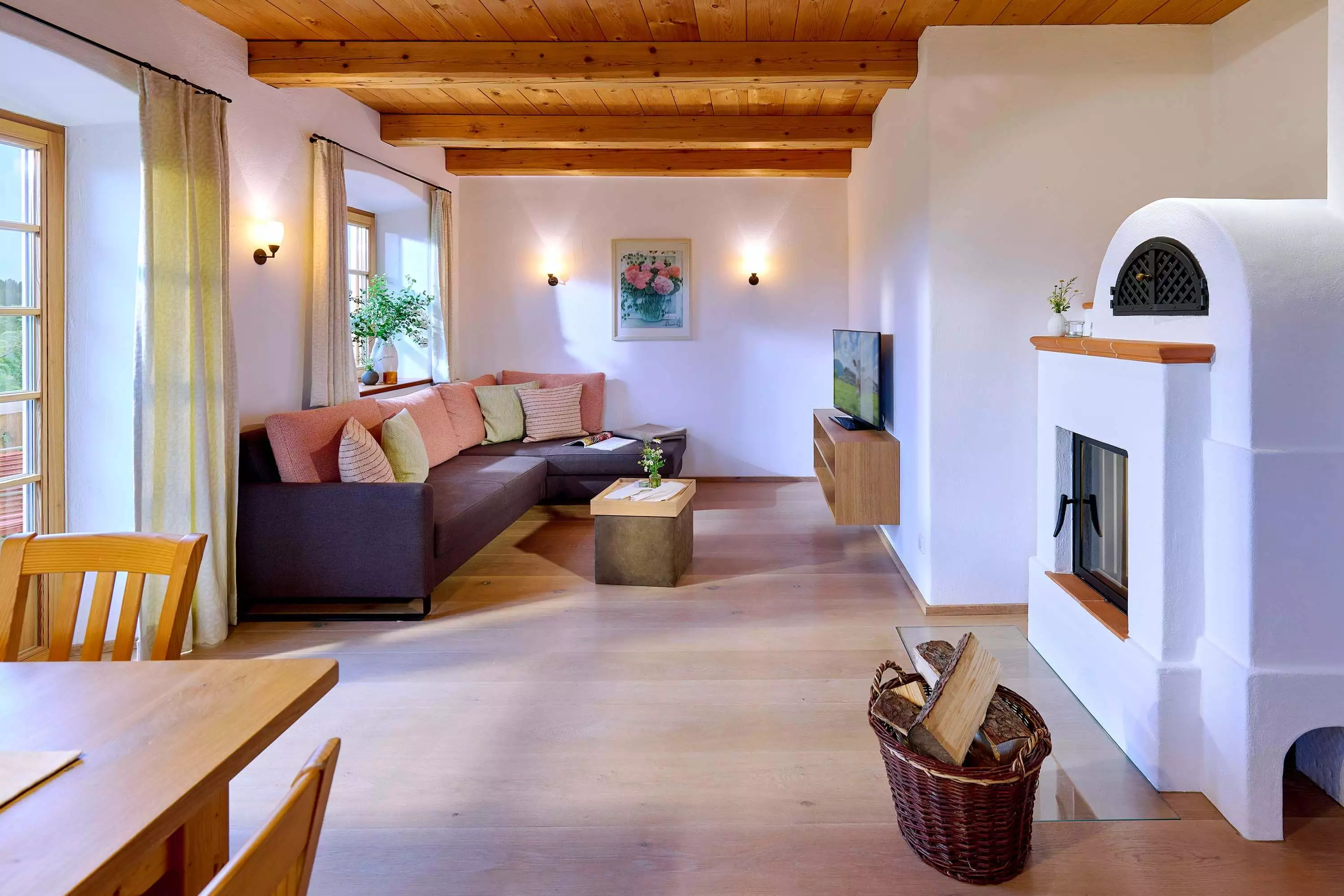 Kachelofen Luxus Komfort Zirbenholz Landurlaub
